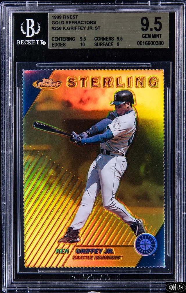 1999 Topps Finest Ken Griffey Jr. Gold Refractor #258 card image