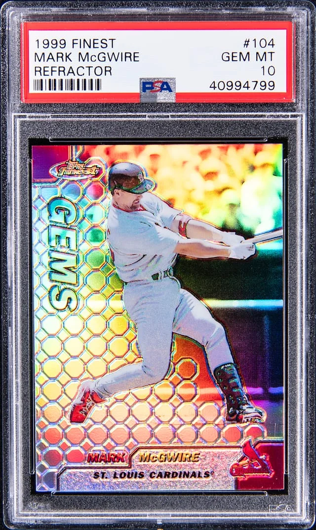 1999 Topps Finest Mark McGwire Refractor #104 card image