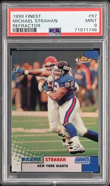 1999 Topps Finest Michael Strahan Refractor #97 card image