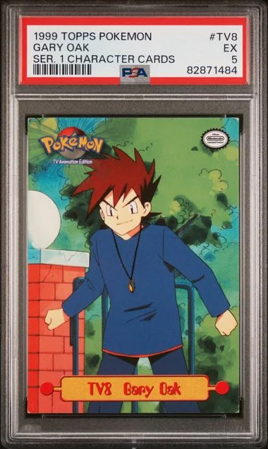 1999 Topps Gary Oak Pokemon Series 1 Character Cards #TV8 card image