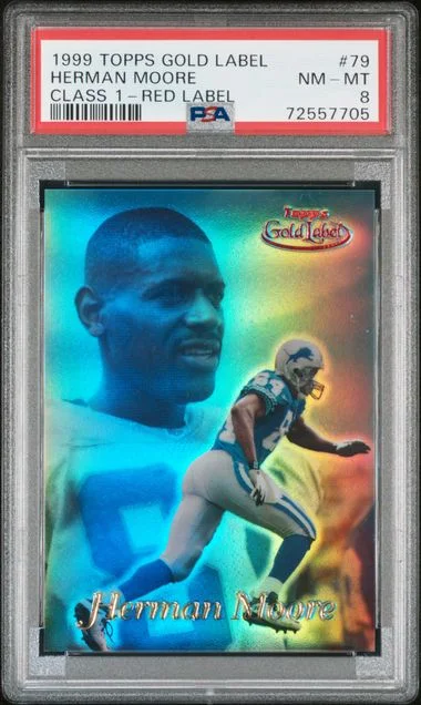 1999 Topps Gold Label Class 1 Herman Moore Red Label #79 card image
