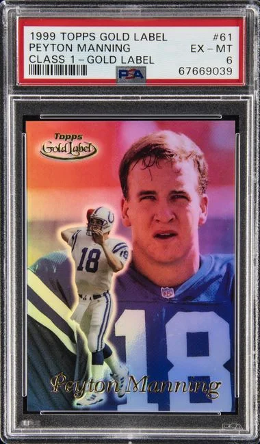 1999 Topps Gold Label Class 1 Peyton Manning Gold Label #61 card image