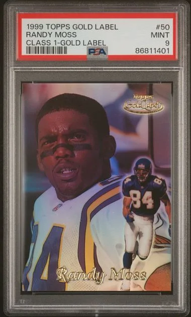 1999 Topps Gold Label Class 1 Randy Moss Gold Label #50 card image