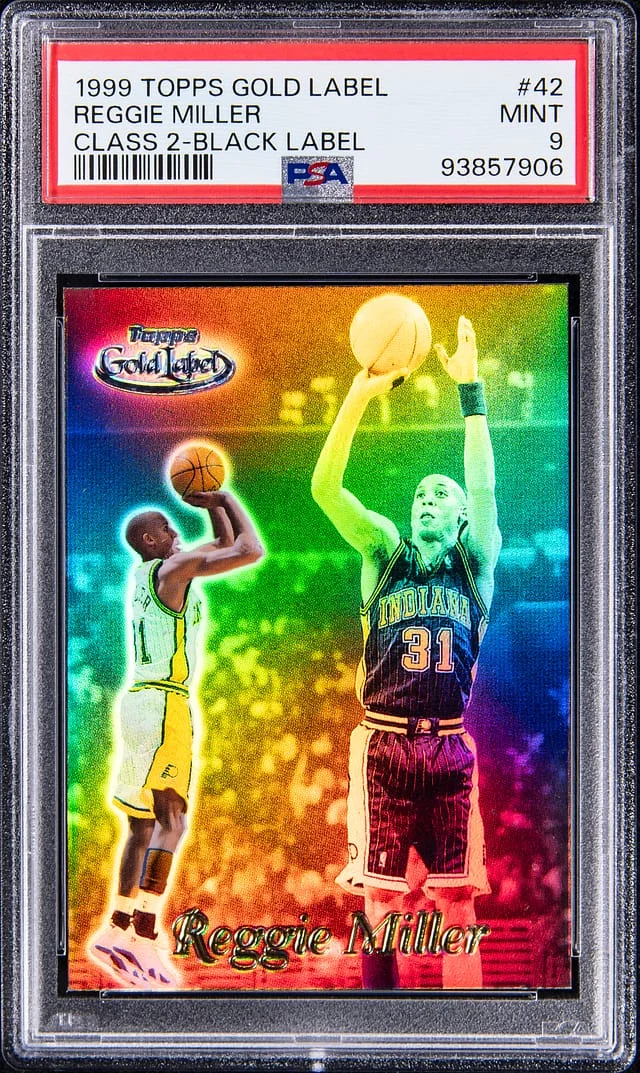 1999 Topps Gold Label Class 2 Reggie Miller Black Label #42 card image