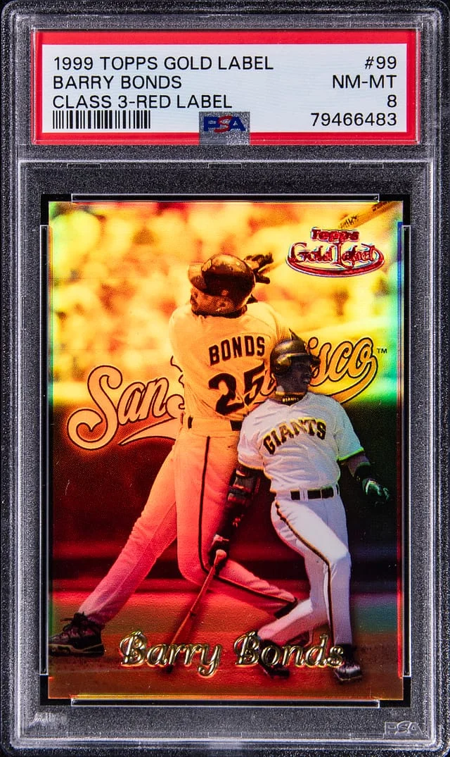 1999 Topps Gold Label Class 3 Barry Bonds Red Label #99 card image