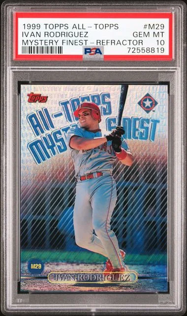 1999 Topps Ivan Rodriguez All-Topps Mystery Finest Refractor #M29 card image