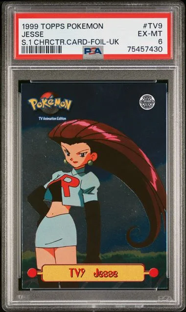 1999 Topps Jesse Pokemon Series 1 Character Cards United Kingdom Foil #TV9 card image
