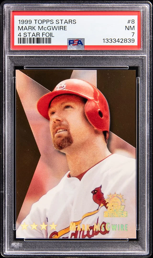 1999 Topps Mark McGwire Stars 4 Star Foil #8 card image