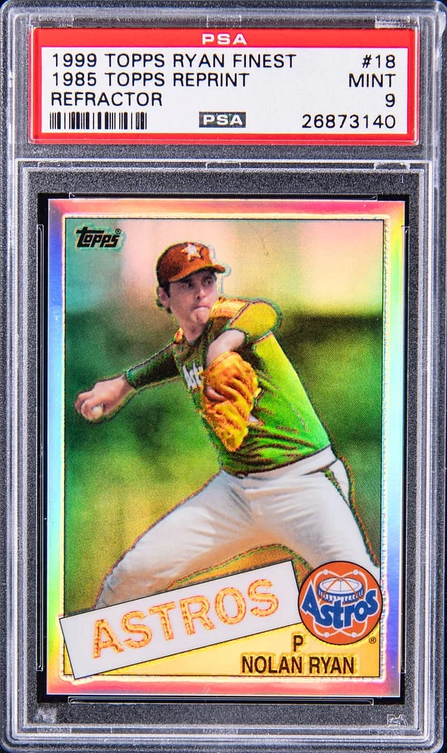 1999 Topps Nolan Ryan Ryan Finest 1985 Topps Reprint Refractor #18 card image