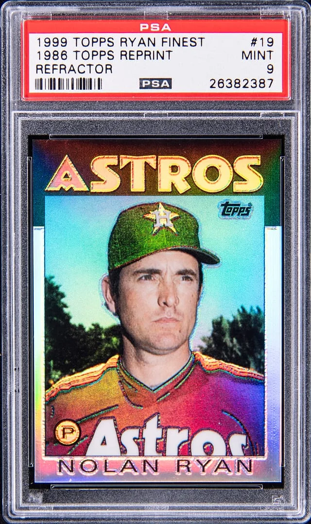 1999 Topps Nolan Ryan Ryan Finest 1986 Topps Reprint Refractor #19 card image