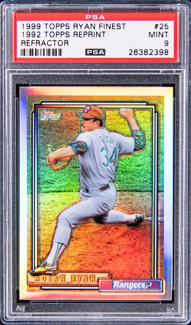 1999 Topps Nolan Ryan Ryan Finest 1992 Topps Reprint Refractor #25 card image
