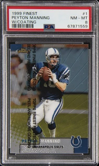 1999 Topps Peyton Manning Finest, With Coating #1 card image
