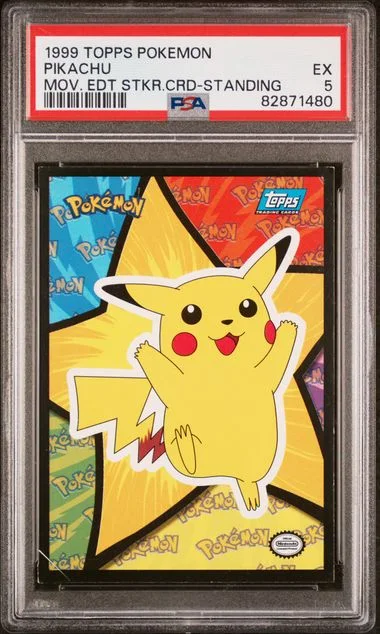 1999 Topps Pokemon The Movie EDT Sticker Cards Pikachu #no-number card image