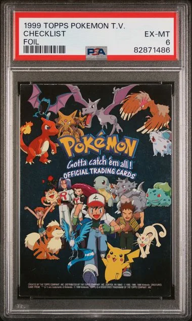 1999 Topps Pokemon Tv Checklist #no-number card image