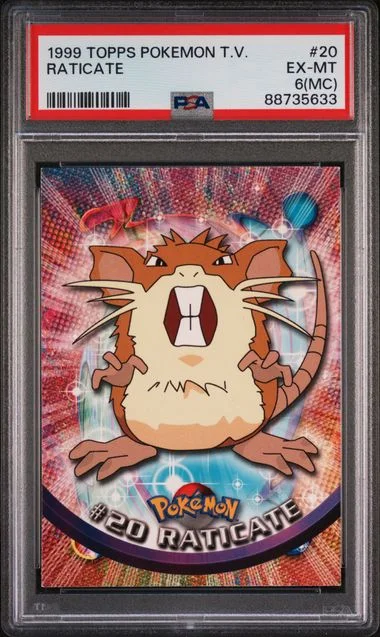 1999 Topps Raticate Pokemon Tv #20 card image