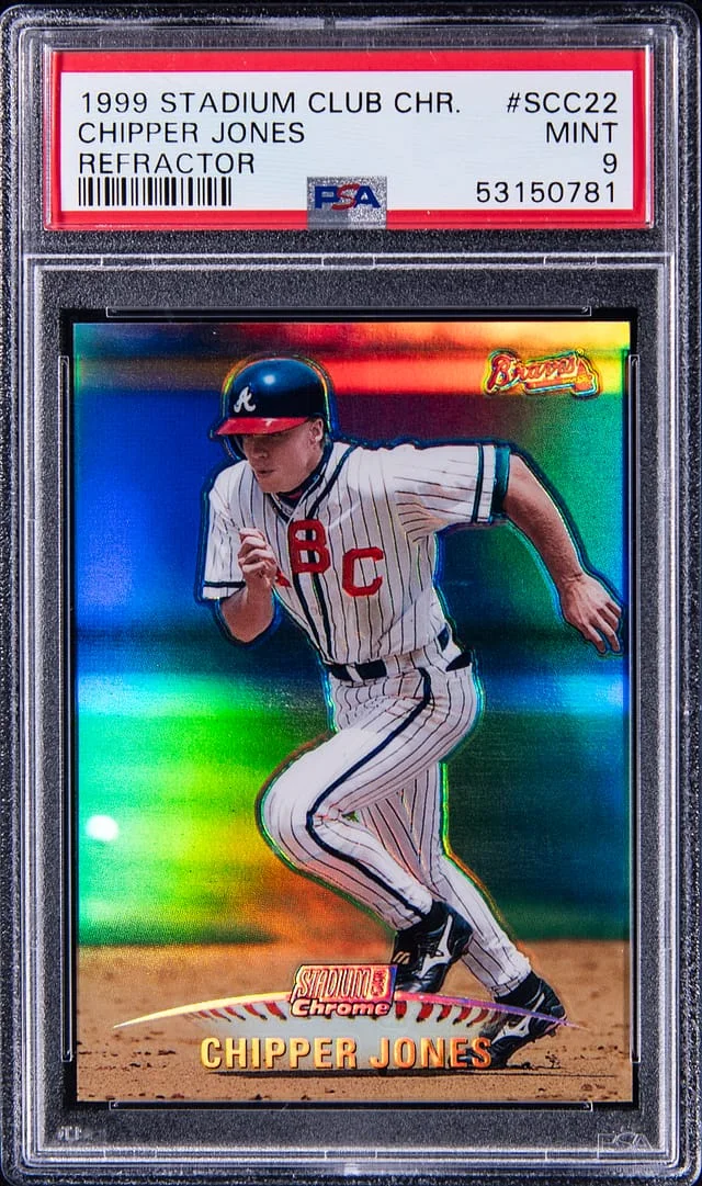 1999 Topps Stadium Club Chrome Chipper Jones Refractor #SCC22 card image
