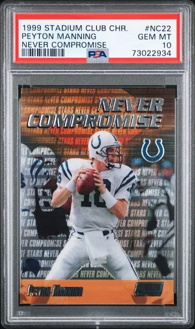 1999 Topps Stadium Club Chrome Peyton Manning Never Compromise #NX22 card image