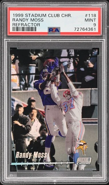 1999 Topps Stadium Club Chrome Randy Moss Refractor #118 card image