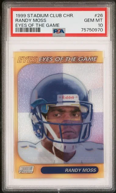 1999 Topps Stadium Club Chrome Randy Moss Eyes Of The Game #26 card image