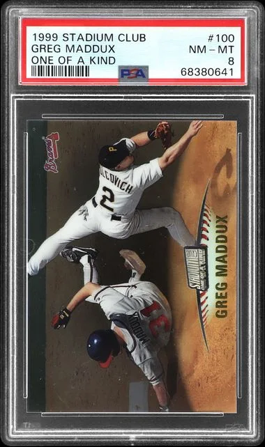 1999 Topps Stadium Club Greg Maddux One Of A Kind #100 card image