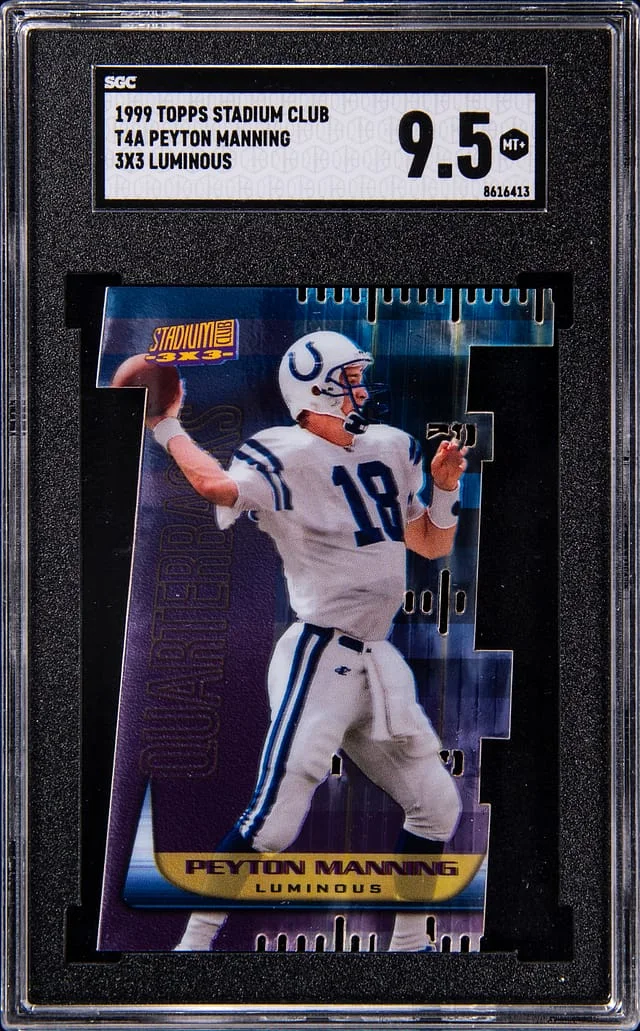 1999 Topps Stadium Club Peyton Manning 3x3 Luminous #T4A card image