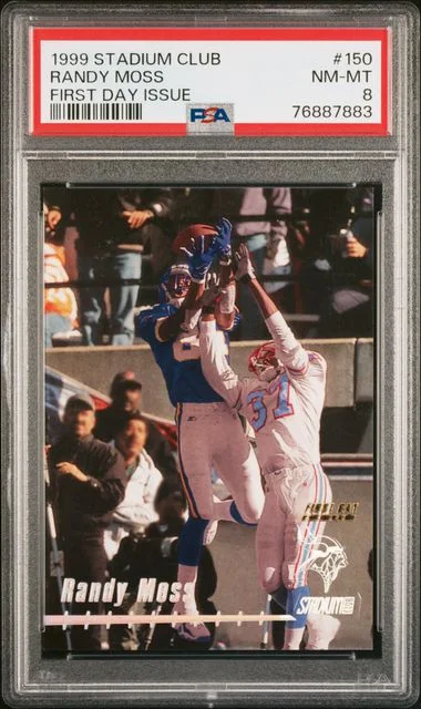 1999 Topps Stadium Club Randy Moss First Day Issue #150 card image