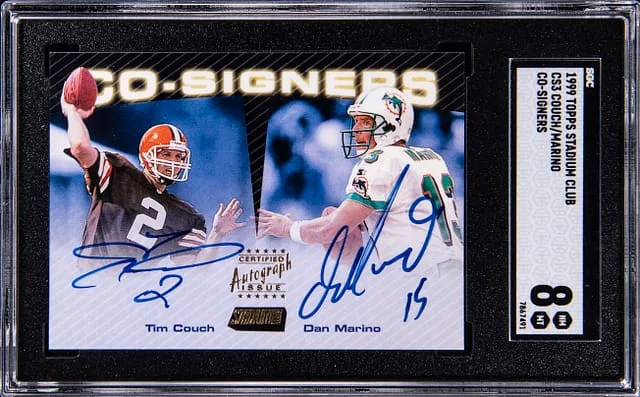 1999 Topps Stadium Club Tim Couch/Dan Marino Co-Signers #CS3 card image