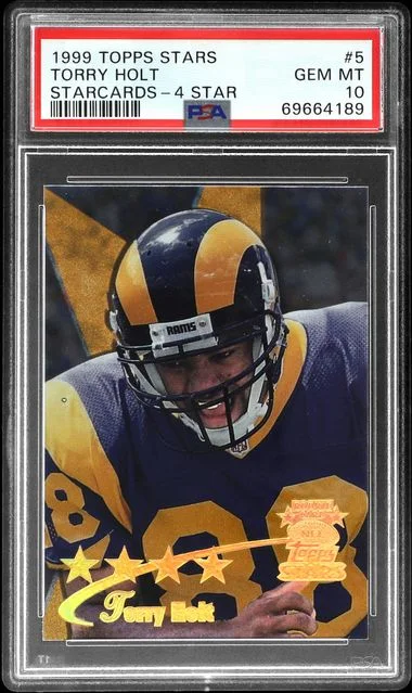 1999 Topps Torry Holt Stars Starcards 4 Star #5 card image