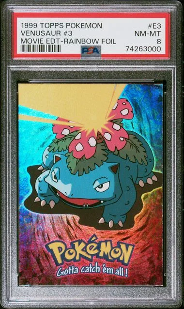 1999 Topps Venusaur #3 Pokemon The Movie Rainbow Foil #E3 card image
