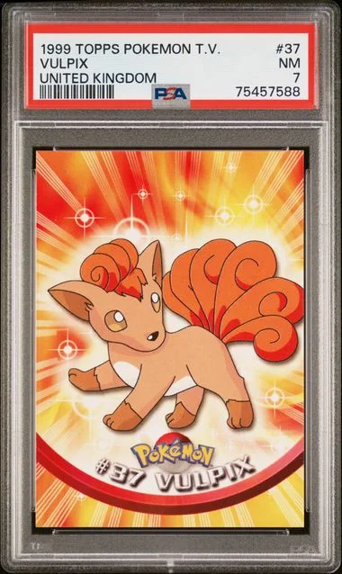 1999 Topps Vulpix Pokemon TV United Kingdom #37 card image