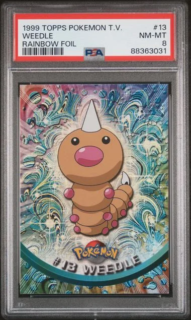 1999 Topps Weedle Pokemon Tv Rainbow Foil #13 card image