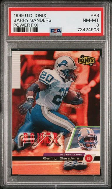 1999 U.D. Ionix Power F/X Barry Sanders #P8 card image