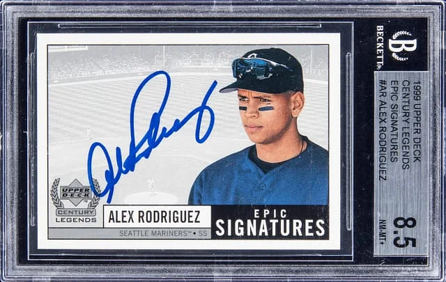 1999 Upper Deck Alex Rodriguez Century Legends Epic Signatures #AR card image