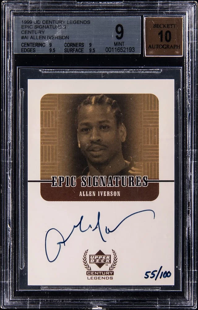 1999 Upper Deck Allen Iverson Century Legends Epic Signatures Century #AI card image