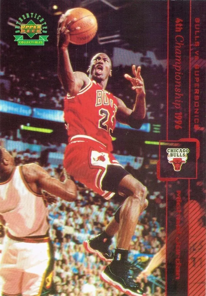 1999 Upper Deck Authenticated Michael Jordan Championship Jumbo Red #4 card image