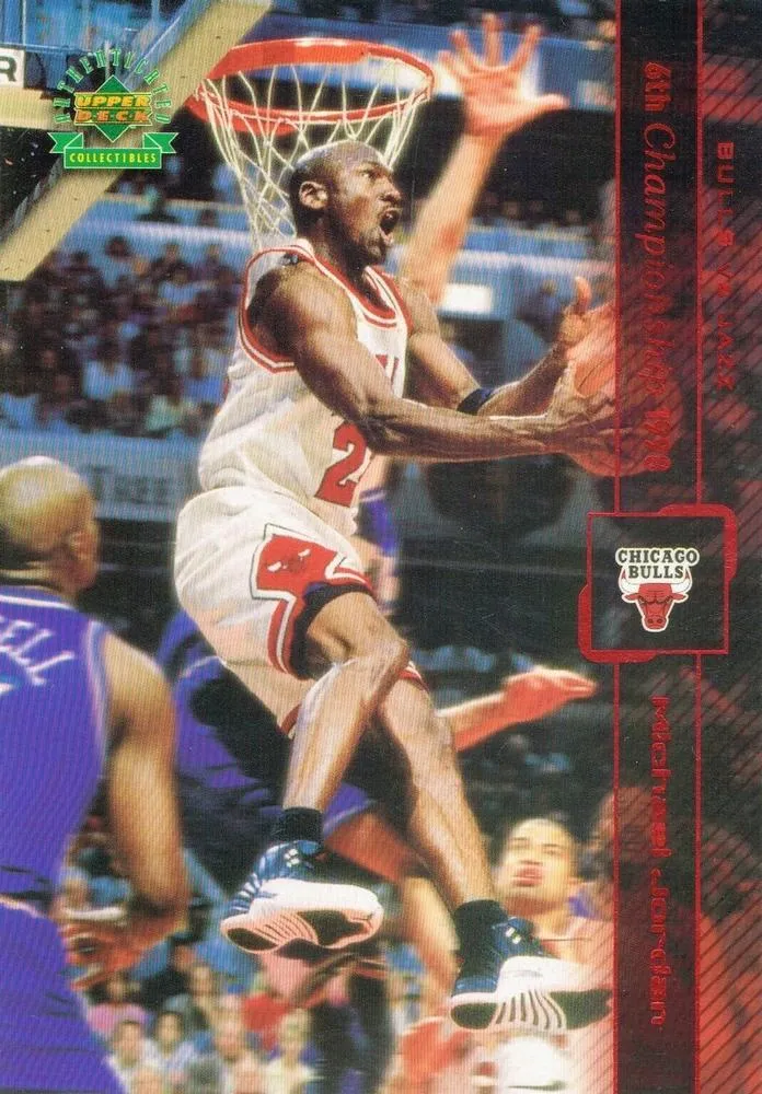1999 Upper Deck Authenticated Michael Jordan Championship Jumbo Red #6 card image