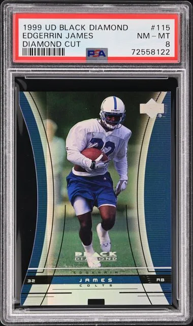 1999 Upper Deck Black Diamond Edgerrin James Cut #115 card image