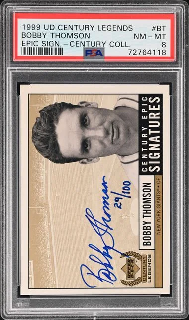 1999 Upper Deck Bobby Thomson Century Legends Epic Signatures Century Collection #BT card image