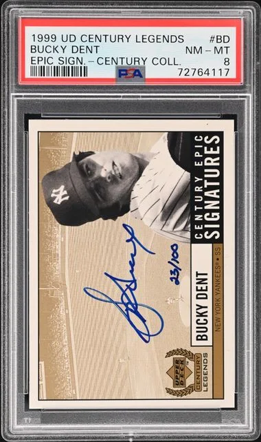 1999 Upper Deck Bucky Dent Century Legends Epic Signatures Century Collection #BD card image