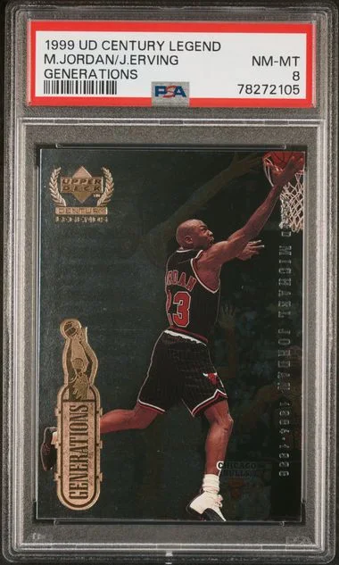 1999 Upper Deck Century Legends Generations Julius Erving/Michael Jordan #no-number card image