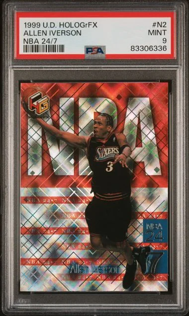 1999 Upper Deck HoloGrFX 24/7 N2 Allen Iverson NBA #24/7 card image