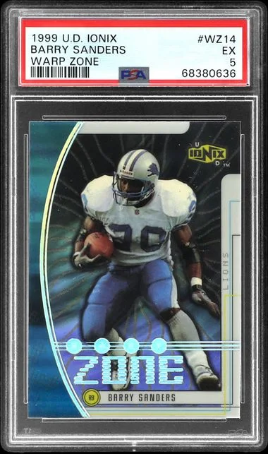 1999 Upper Deck Ionix Barry Sanders Warp Zone #WZ14 card image