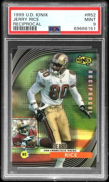 1999 Upper Deck Ionix Jerry Rice Reciprocal #R52 card image