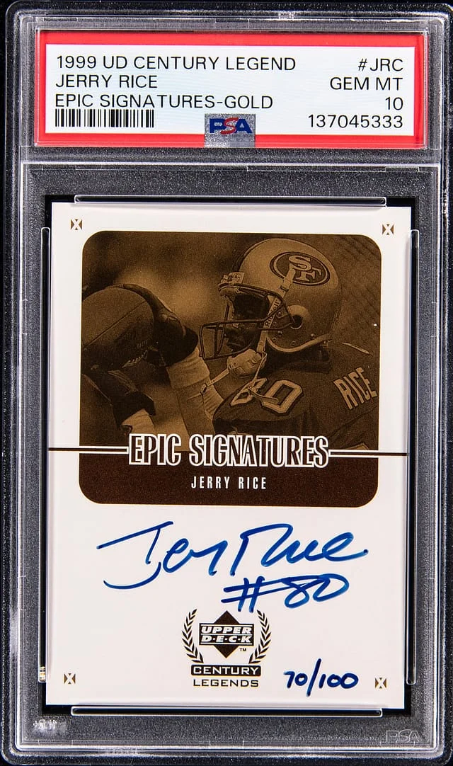 1999 Upper Deck Jerry Rice Century Legend Epic Signatures Gold #JRC card image