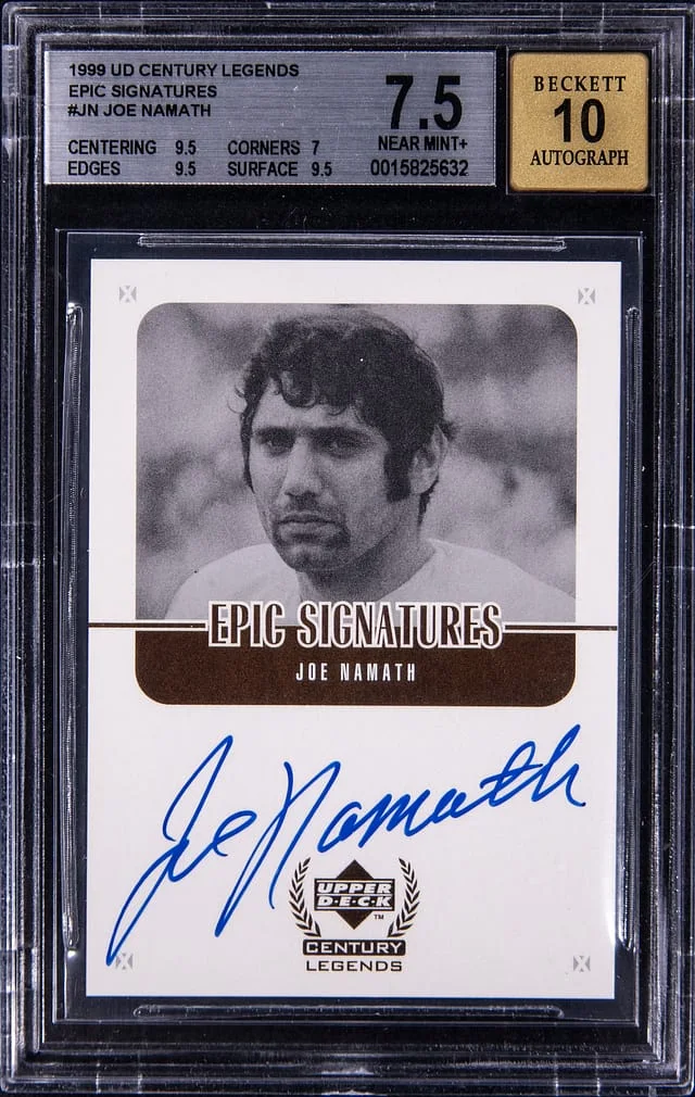 1999 Upper Deck Joe Namath Century Legends Epic Signatures #JN card image