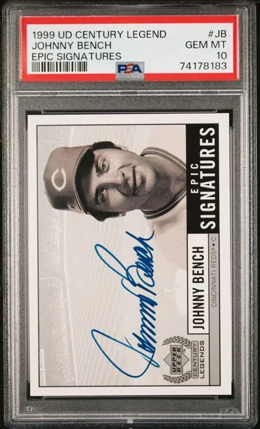 1999 Upper Deck Johnny Bench Century Legends Epic Signatures #JB card image