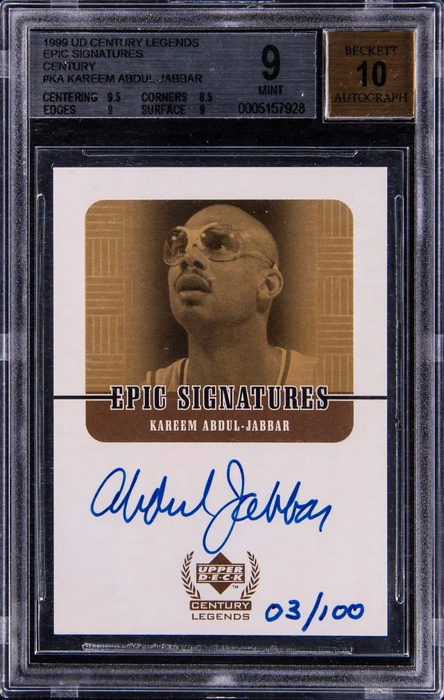 1999 Upper Deck Kareem Abdul-Jabbar Century Legends Epic Signatures Century #KA card image