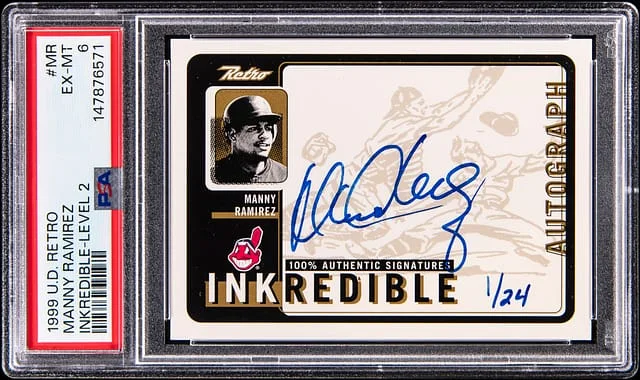 1999 Upper Deck Manny Ramirez Retro Inkredible Level 2 #MR card image