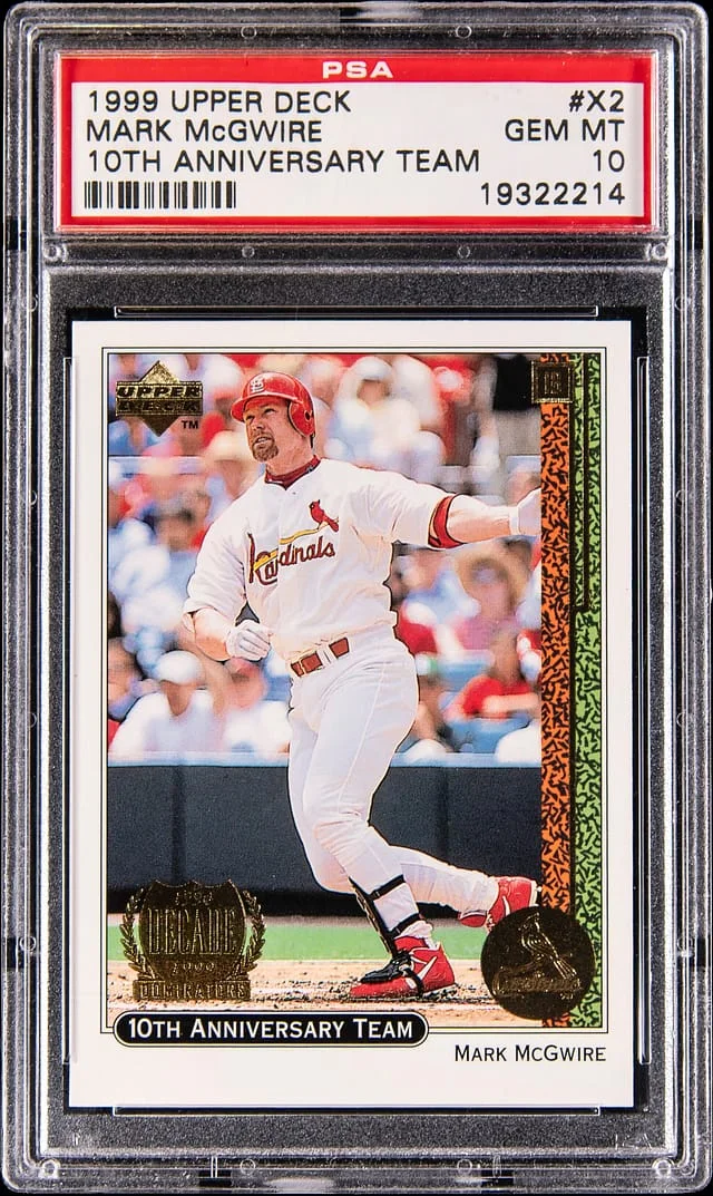 1999 Upper Deck Mark McGwire 10th Anniversary Team #X2 card image