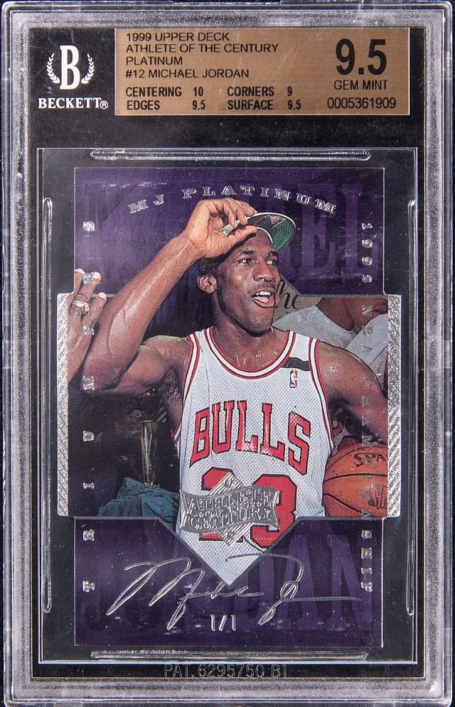 1999 Upper Deck Michael Jordan Athlete of The Century Platinum #12 card image